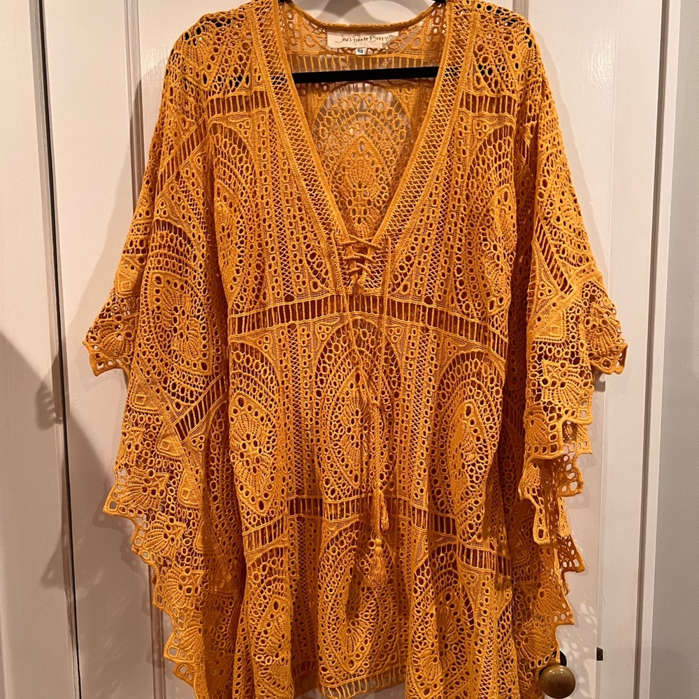 Jen’s Pirate Booty. Worn once. Mustard embroidered caftan. Fits all body types.